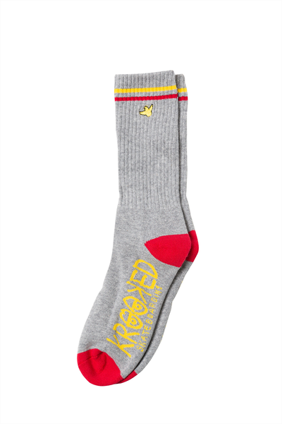 krooked bird heather grey socks