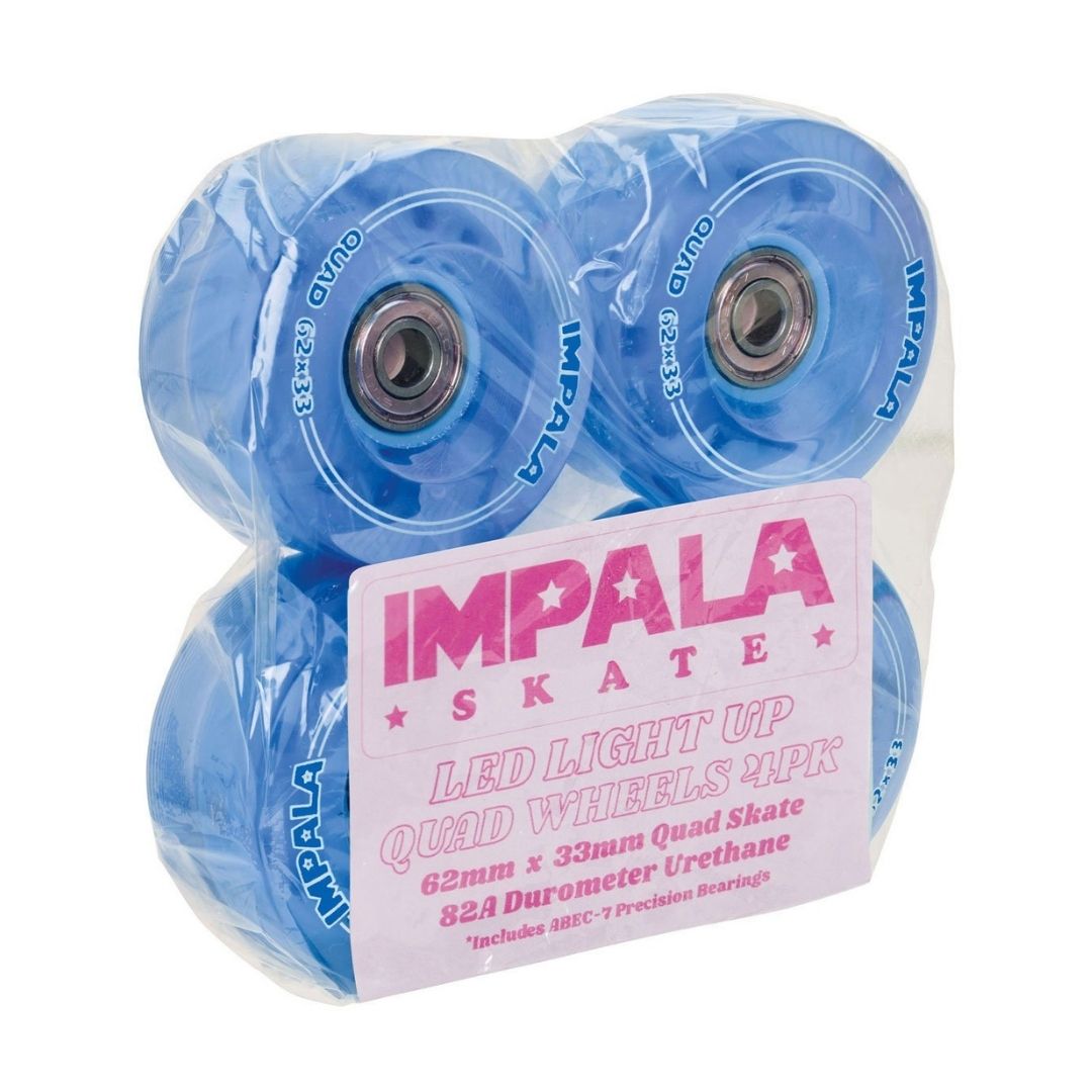 Impala Light Up Roller Skate Wheels (4pack) Blue Cruisin City